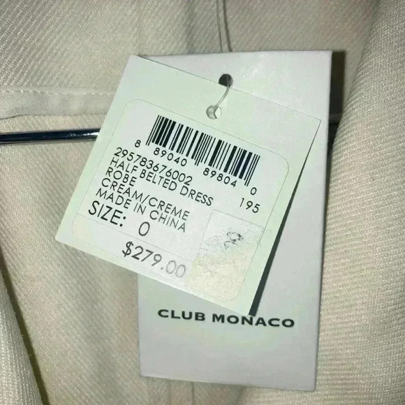 Club Monaco Half Belted Dress Robe Cream - Picture 10 of 15